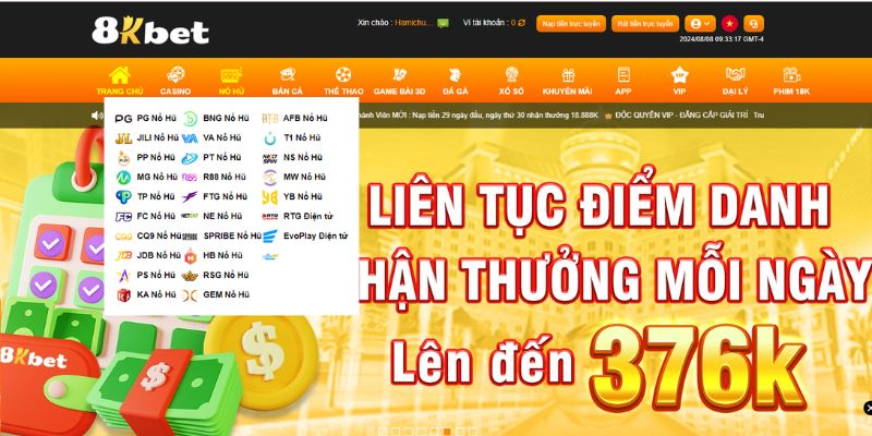 Các sảnh game nổ hũ 8KBET